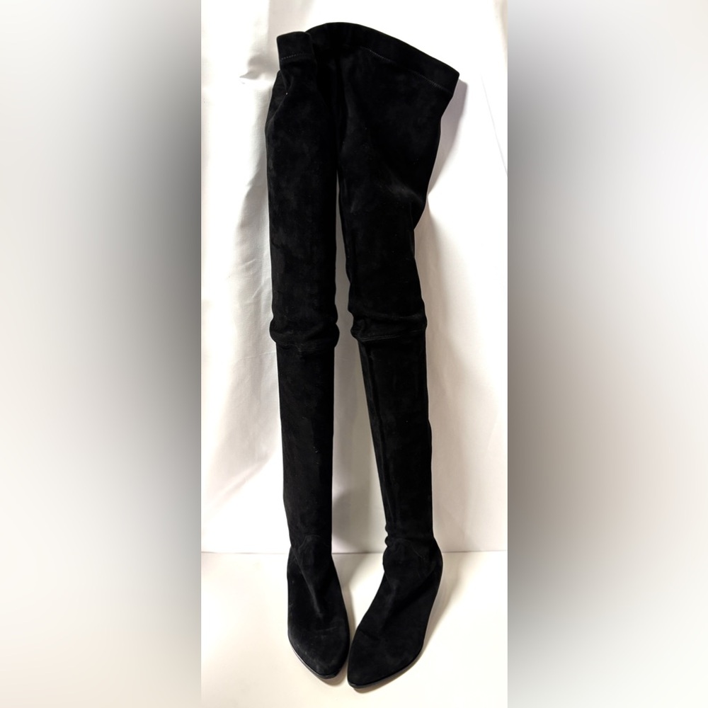 Tamara Mellon Black Suede Over-the-Knee Sock Boots | Italian Designer Style